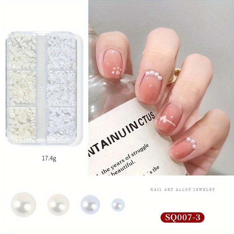 Heart Flower and Rhinestone Nail Charms Kit for Stylish Nails