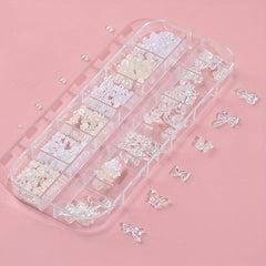 Heart Flower and Rhinestone Nail Charms Kit for Stylish Nails