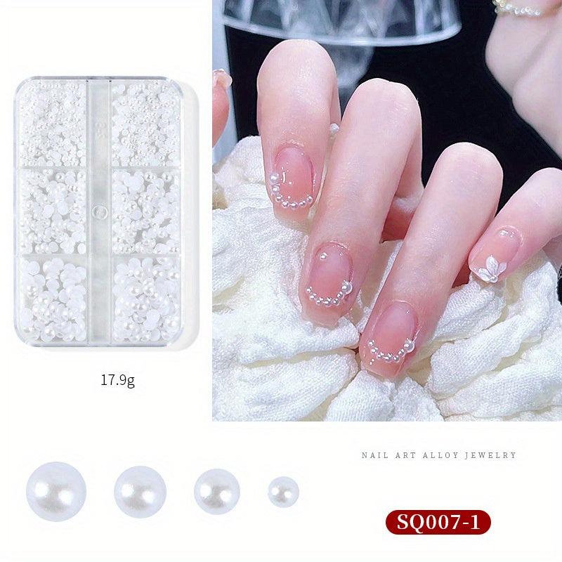 Heart Flower and Rhinestone Nail Charms Kit for Stylish Nails