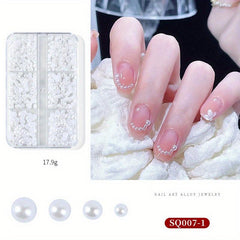 Heart Flower and Rhinestone Nail Charms Kit for Stylish Nails