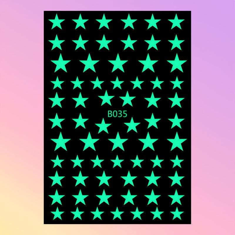 12pcs Laser Star Nail Art Stickers Self Adhesive Pentagram Nail Art Decals