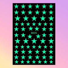 12pcs Laser Star Nail Art Stickers Self Adhesive Pentagram Nail Art Decals