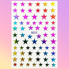 12pcs Laser Star Nail Art Stickers Self Adhesive Pentagram Nail Art Decals