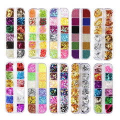 Y2K 3D Nail Glitter Sequins 12 Shapes Acrylic Manicure Paillettes