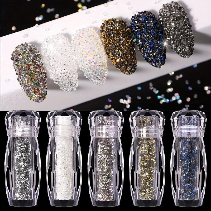 15g Clear Silver AB Nail Art Rhinestone Decorations 3D Micro Crystal Beads
