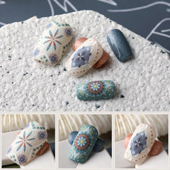 Boho Style Flower Nail Art Stickers Self Adhesive Decals