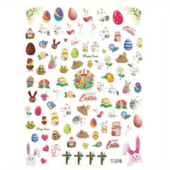 3D Easter Nail Stickers with Cartoon Animals DIY Manicure