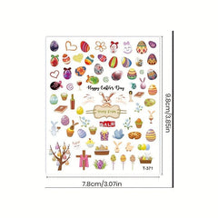 3D Easter Nail Stickers with Cartoon Animals DIY Manicure
