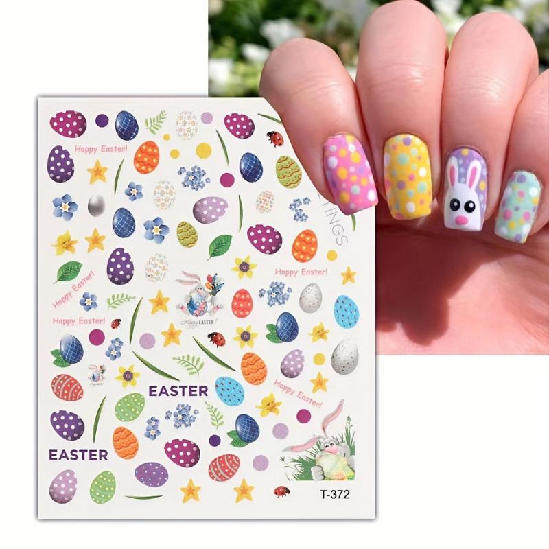 3D Easter Nail Stickers with Cartoon Animals DIY Manicure