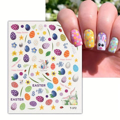 3D Easter Nail Stickers with Cartoon Animals DIY Manicure