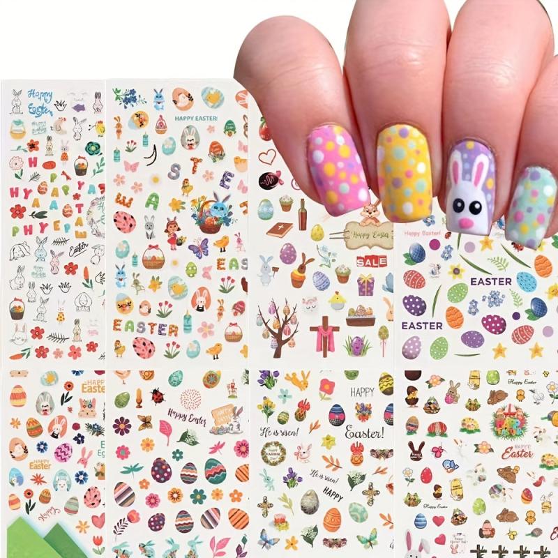 3D Easter Nail Stickers with Cartoon Animals DIY Manicure