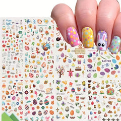 3D Easter Nail Stickers with Cartoon Animals DIY Manicure