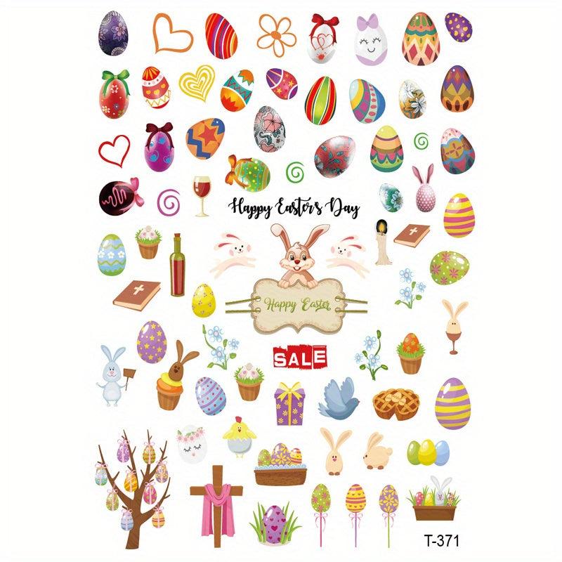 3D Easter Nail Stickers with Cartoon Animals DIY Manicure