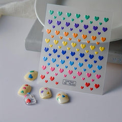 5D Heart Nail Art Stickers Self Adhesive Holographic Decals