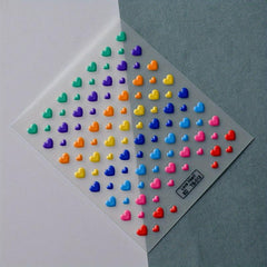 5D Heart Nail Art Stickers Self Adhesive Holographic Decals
