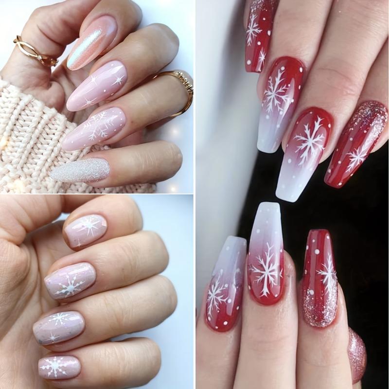 Snowflake Nail Art Stickers Decals 3D Self Adhesive Christmas Nails Stickers