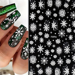 Snowflake Nail Art Stickers Decals 3D Self Adhesive Christmas Nails Stickers