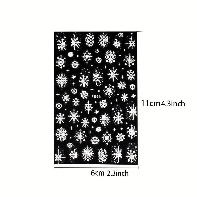 Snowflake Nail Art Stickers Decals 3D Self Adhesive Christmas Nails Stickers