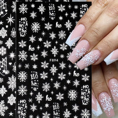 Snowflake Nail Art Stickers Decals 3D Self Adhesive Christmas Nails Stickers