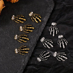 10pcs Halloween Nail Art Charms Skeleton Bone Nail Gem Accessories