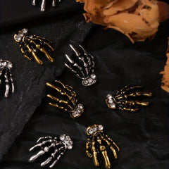 10pcs Halloween Nail Art Charms Skeleton Bone Nail Gem Accessories