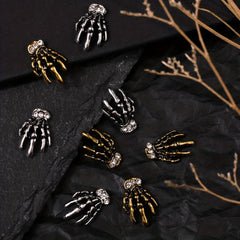 10pcs Halloween Nail Art Charms Skeleton Bone Nail Gem Accessories