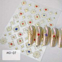 5D Golden Bohemian Nail Art Stickers DIY Nail Decals