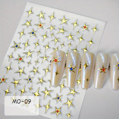 5D Golden Bohemian Nail Art Stickers DIY Nail Decals