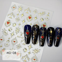 5D Golden Bohemian Nail Art Stickers DIY Nail Decals