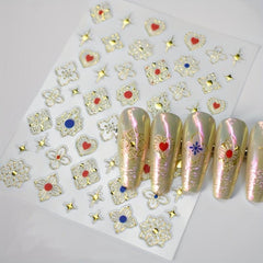 5D Golden Bohemian Nail Art Stickers DIY Nail Decals
