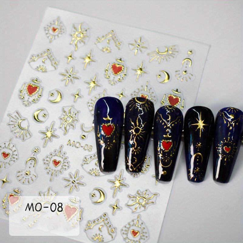 5D Golden Bohemian Nail Art Stickers DIY Nail Decals