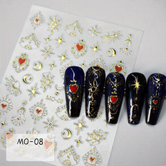 5D Golden Bohemian Nail Art Stickers DIY Nail Decals