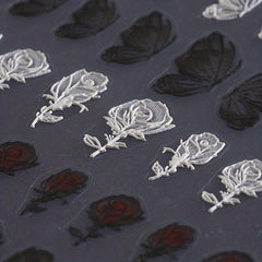 Butterfly Wings Nail Sticker DIY Manicure Rose Engraved Decorations