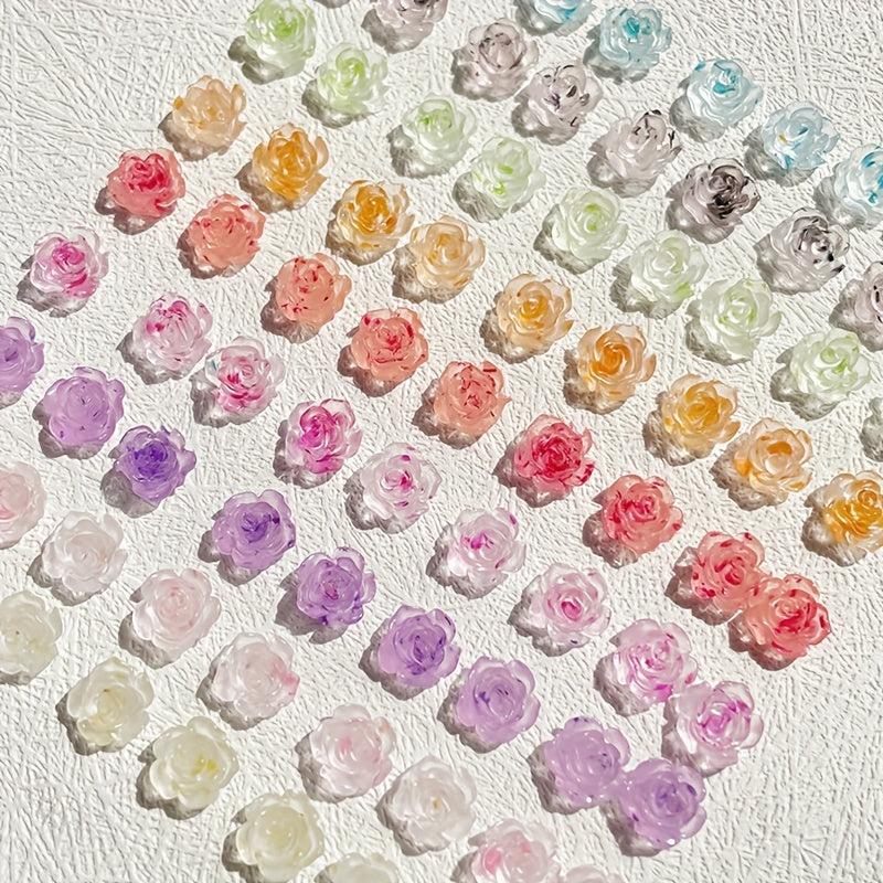 Glow-In-The-Dark Camellia 3D Resin Flower Nail Art Set