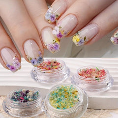 3D Dried Flowers Nail Art Decoration Stickers DIY Manicure Designs