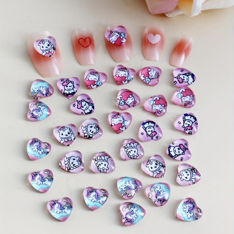 30pcs 3D Crystal Heart Nail Art Charms for Weddings and DIY Nail Art