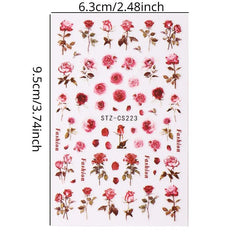 Self Adhesive Retro Rose Nail Art Stickers for DIY or Salons