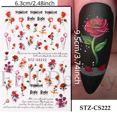 Self Adhesive Retro Rose Nail Art Stickers for DIY or Salons