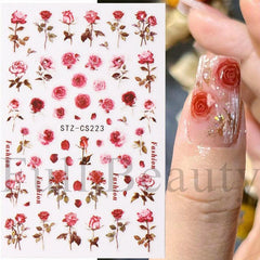 Self Adhesive Retro Rose Nail Art Stickers for DIY or Salons