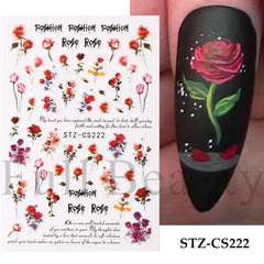 Self Adhesive Retro Rose Nail Art Stickers for DIY or Salons