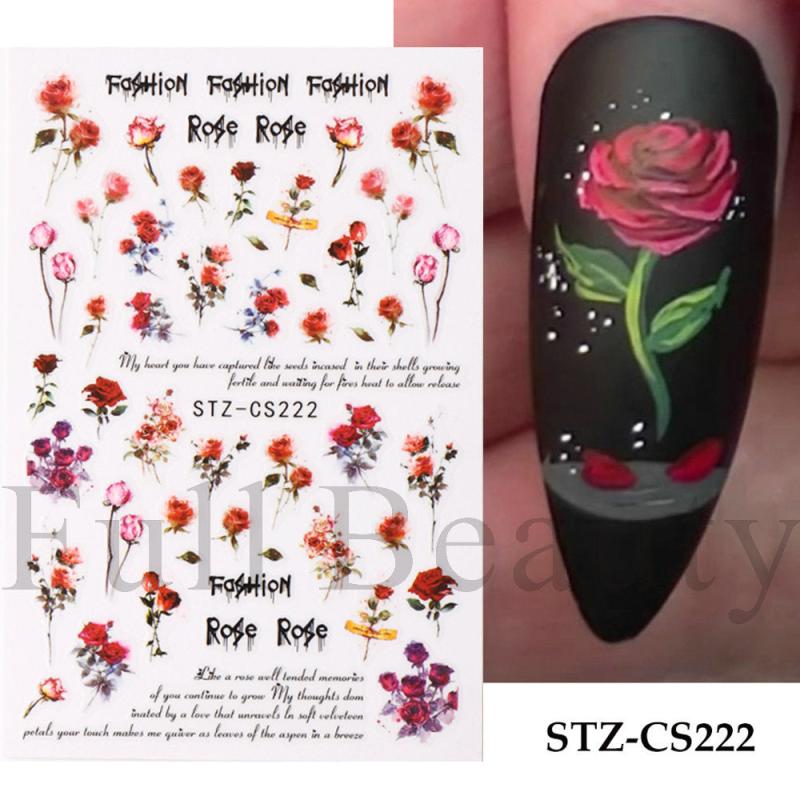 Self Adhesive Retro Rose Nail Art Stickers for DIY or Salons