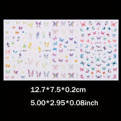 4Pcs 3D Laser Colorful Butterfly Nail Art Stickers