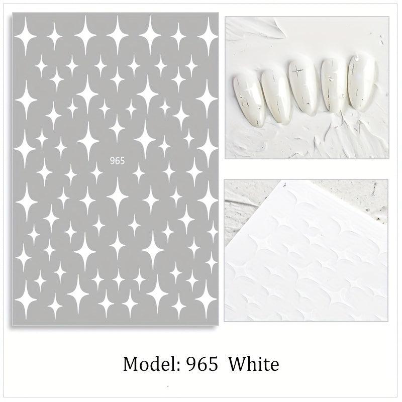 Metallic Stars Nail Art Stickers 3D Self Adhesive Decals for Acrylic Nails
