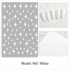 Metallic Stars Nail Art Stickers 3D Self Adhesive Decals for Acrylic Nails