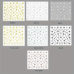Metallic Stars Nail Art Stickers 3D Self Adhesive Decals for Acrylic Nails