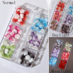 3D Aurora Camellia Nail Charms Acrylic Resin Flowers