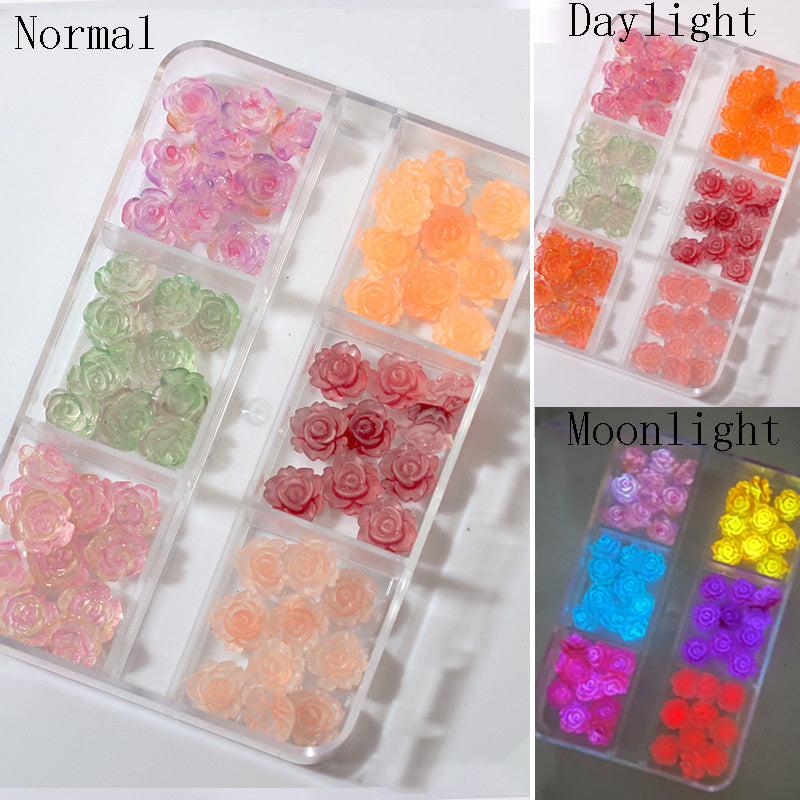 3D Aurora Camellia Nail Charms Acrylic Resin Flowers