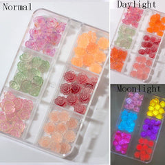 3D Aurora Camellia Nail Charms Acrylic Resin Flowers