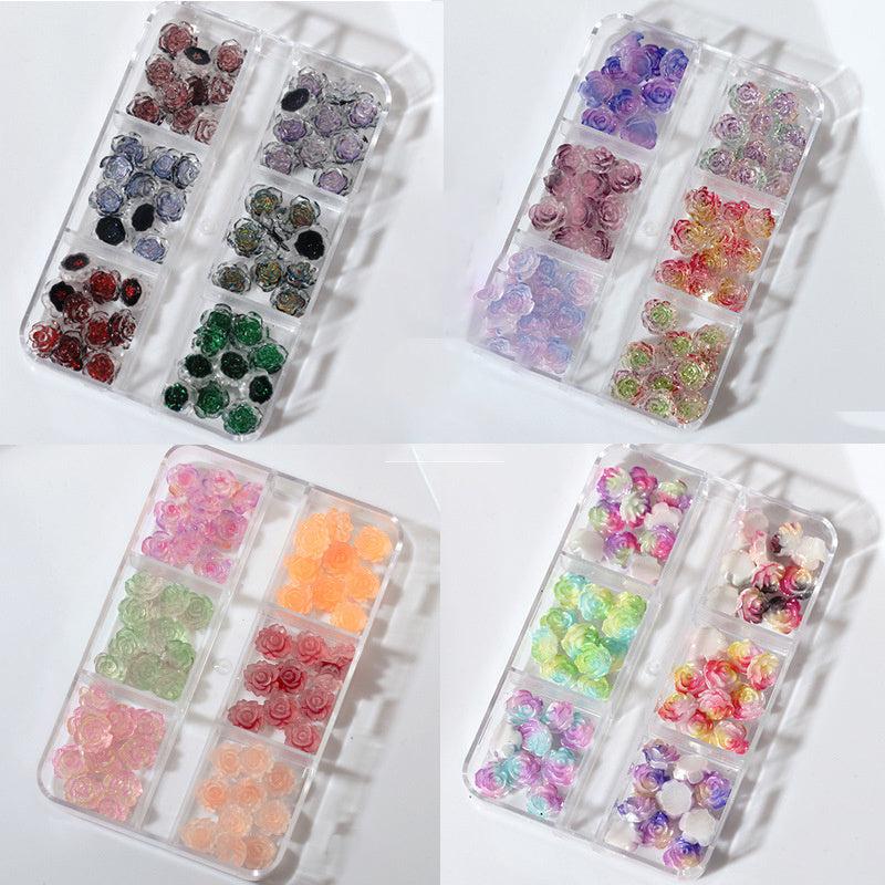 3D Aurora Camellia Nail Charms Acrylic Resin Flowers