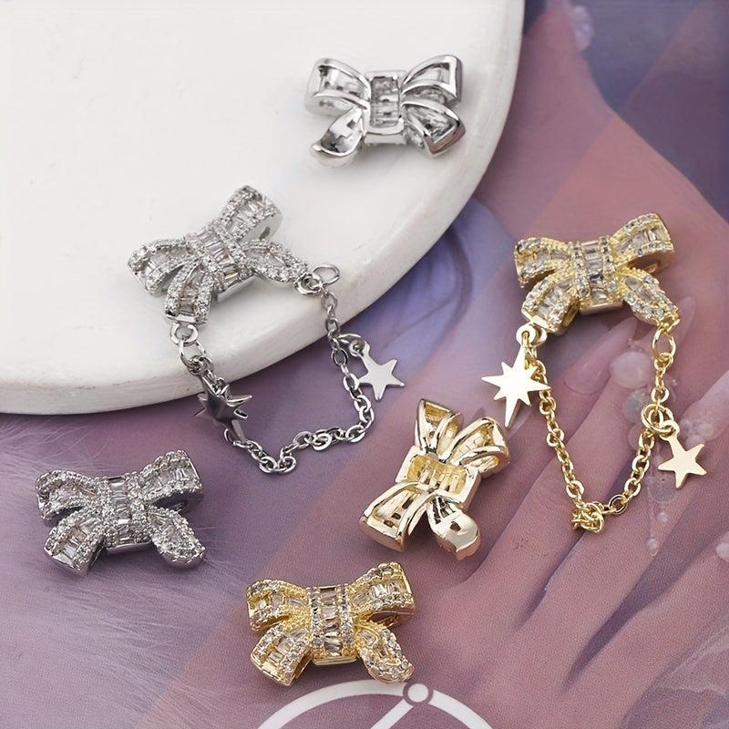3D Diamond Bowknot Charms Nail Rhinestones DIY Nail Art Decorations